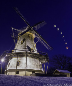eclipse, windmill, blood moon, red moon