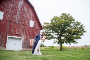 bride groom barn kiss portrait, LeRoy Oakes St Charles