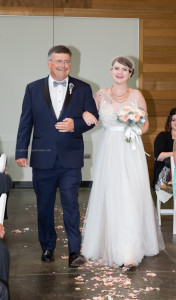 Morton Arboretum Wedding, Bride Walk Down Aisle with Dad