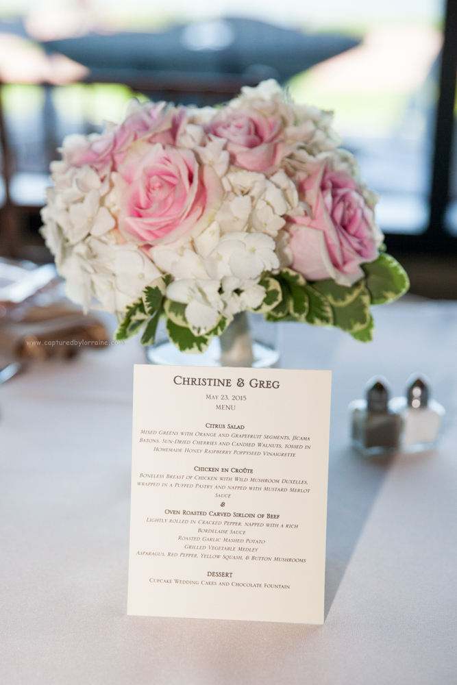 Wedding flower and menu