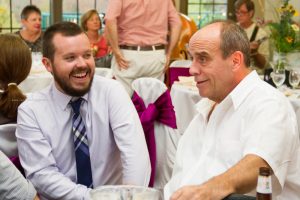 Wedding guests mingle