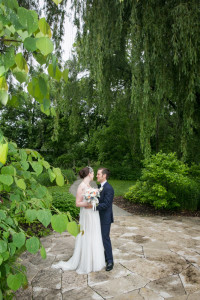 Morton Arboretum Wedding, Bride groom portrait trees