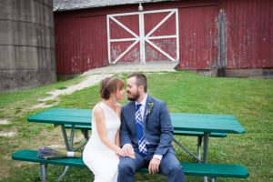 Bride groom portrait barn, LeRoy Oakes St Charles