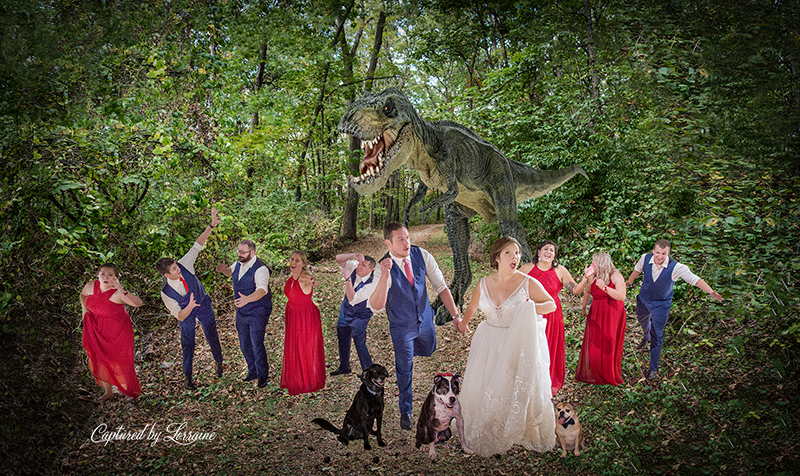 Wedding Dino with dogs